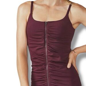 Fabletics Mia Ruched Zipper Active Tank Top